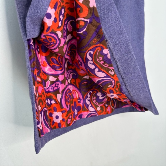 Tibi | Purple Wool Floral Silk Lined Pencil Skirt Size 8 - Picture 4 of 7